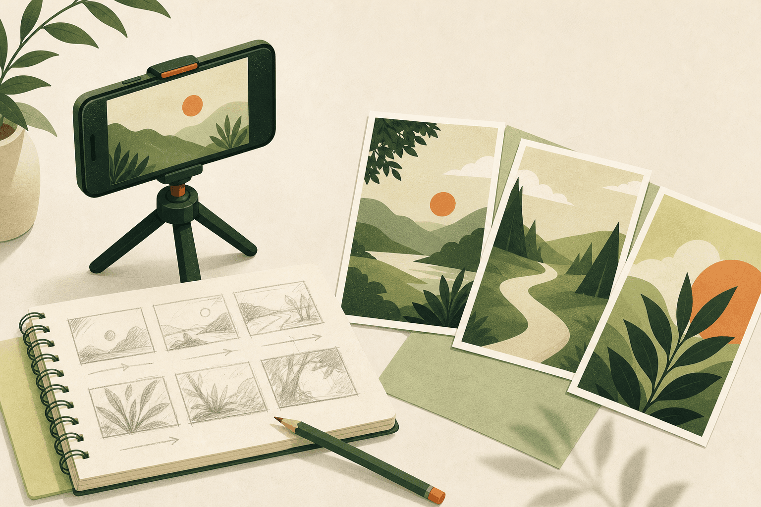 AI storyboard generator turning a rough sketch into a Reel storyboard frame